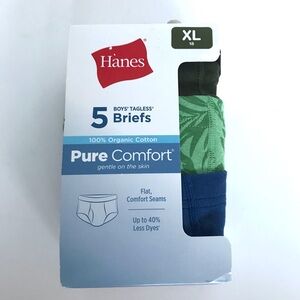 ORGANIC COTTON Hanes Boy’s Tagless Briefs (XL-18)